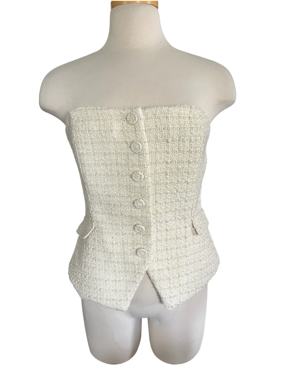 White House Black Market Tweed Bustier Size 14 NWOT - Picture 4 of 13